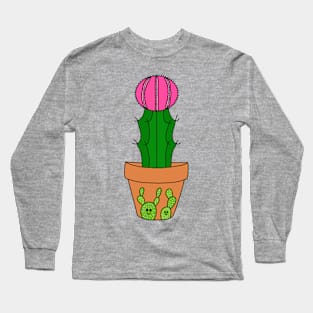 Cute Cactus Design #177: Hybrid Cactus In Cute Cacti Pot Long Sleeve T-Shirt